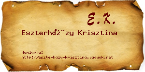 Eszterházy Krisztina névjegykártya